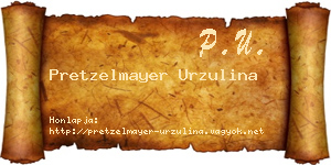 Pretzelmayer Urzulina névjegykártya